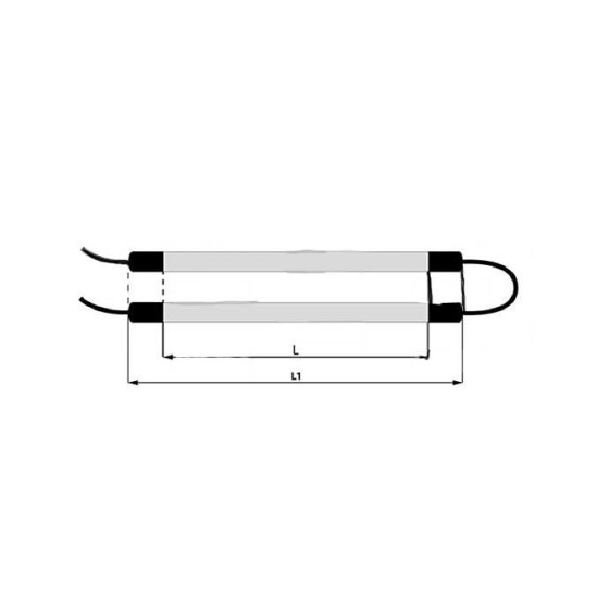 Heizstab, 2x950 W, 230 V, 2 x d = 8,5mm, L = 1750/1810mm, Verdampfer