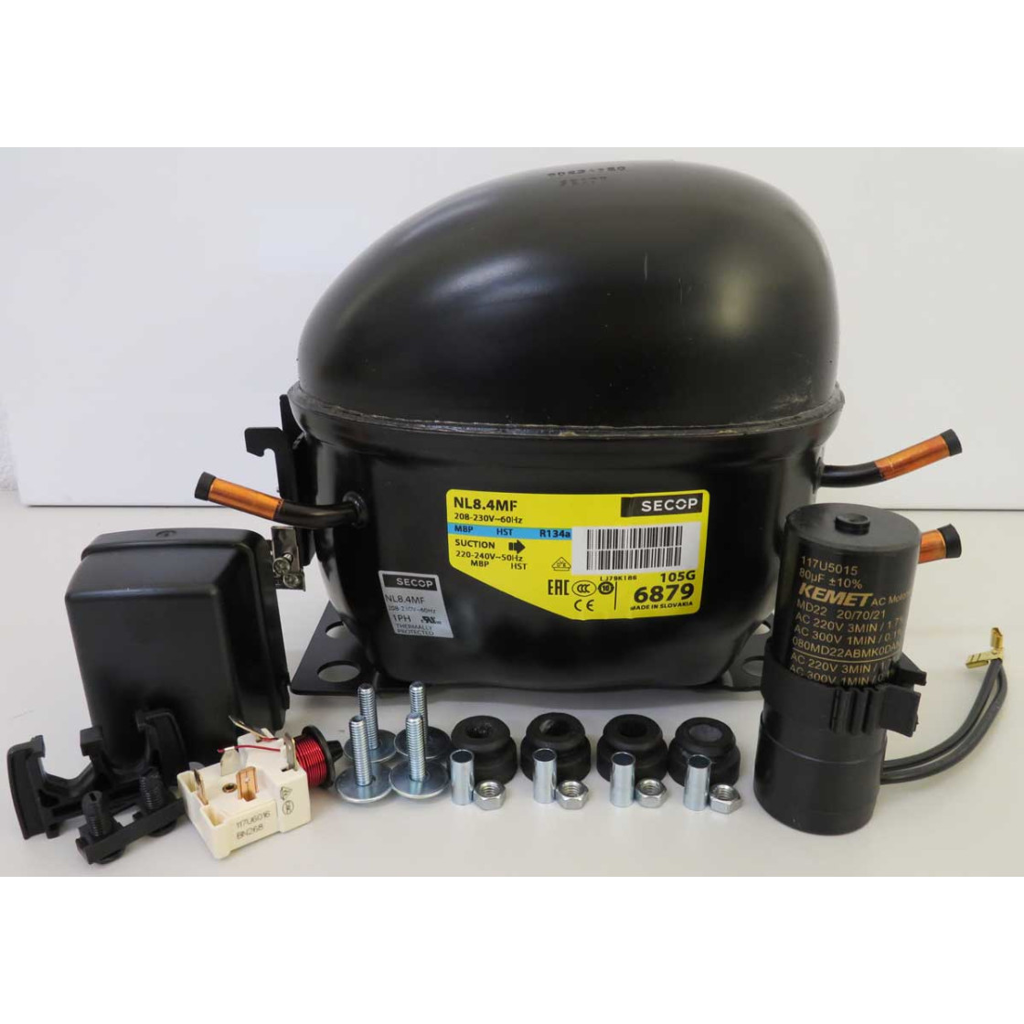 thumbnail interactive-video image 1 of Secop NL8.4MF 105G7802 Compressor - 230V 50/60Hz, Direct Replacement For Danfoss 105G6879 1 of 5