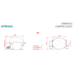 Kompressor Embraco Aspera EMT45CDP / EMU5132Y