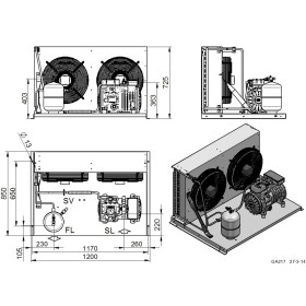 Condensing unit dorin au2-h743cc-e
