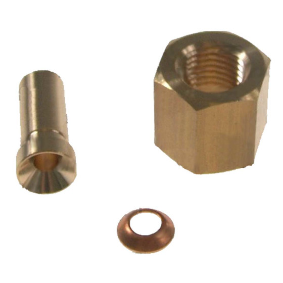 Adapter mit Mutter, Messing, 1/4&quot; SAE x 6mm ODS