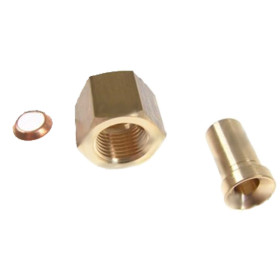 Adapter mit Mutter, Messing, 3/8" SAE x 10mm ODS