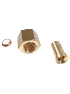 Adapter mit Mutter, Messing, 5/8" SAE x 16mm ODS