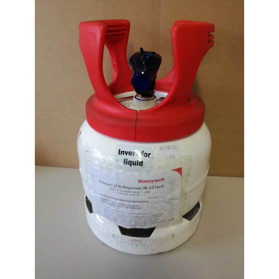 700-Gramm-Flasche mit R1234yf-Gasmanometer und Schlauch mit Schnellkupplung  für Auto-Klimaanlagen - Refrigerant Boys
