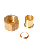Adapter mit Mutter, Messing, 3/4" SAE x 18mm ODS