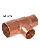 Copper tee reducing f-f-f 22-15-22mm
