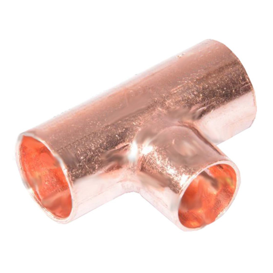 Copper tee reducing f-f-f 18-15-15mm