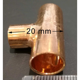 Copper tee reducing f-f-f 10-08-10mm