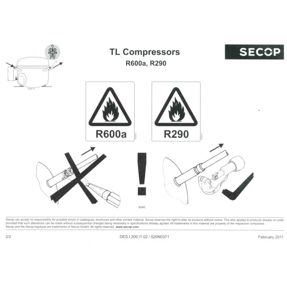 Kompressor Danfoss Secop TL4G, TL4GX