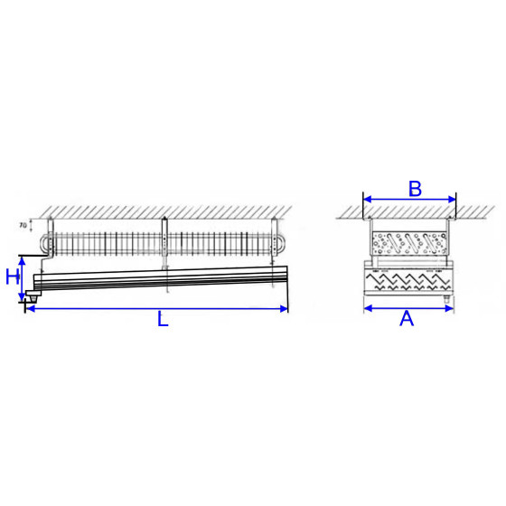 Tropfschale für Verdampfer REC25060, 640 x 685 x 250 x 2600